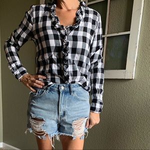 Gap small worn once flannel buffalo plaid blouse